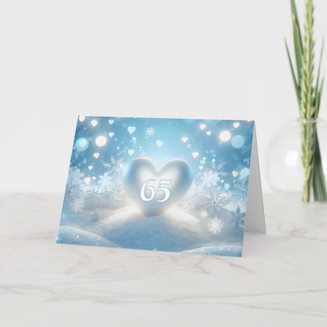 Carte Coeur hivernal du 65e anniversaire (Devant)