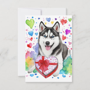 Carte Coeur Husky Candy