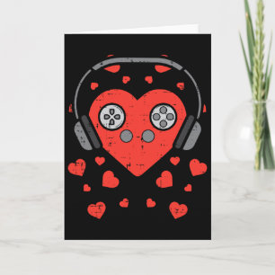 Carte Cœur Jeu Vidéo Saint Valentin Gamer Garçons Hommes