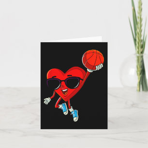 Carte Coeur Jouer Basketball Cute Valentines Jour Sport