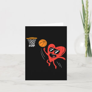 Carte Coeur Jouer Basketball Cute Valentines Jour Sport