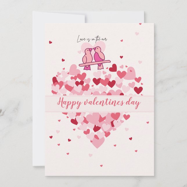 Carte Coeur Lovebirds - Happy Valentin (Devant)