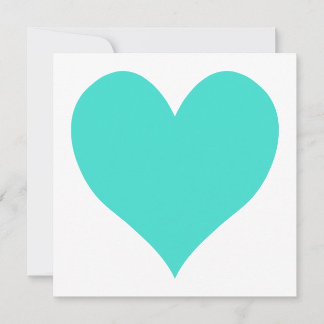 Carte Coeur mignon Turquoise (Devant)