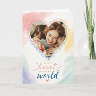 Carte Cœur Pastel pour la Fête des Mères Cadre Photo d'A