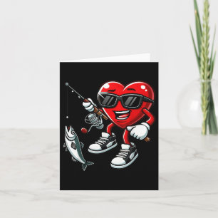 Carte Coeur Pêche Valentines Jour Enfants Enfants Hommes