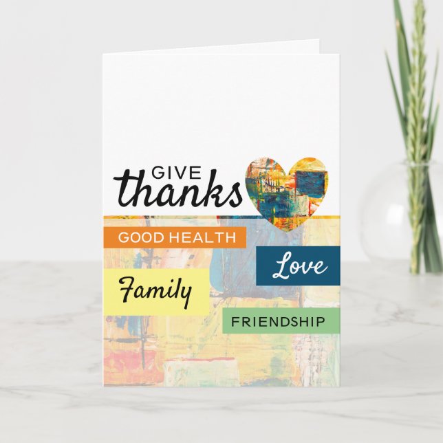Carte Coeur peint, Thanksgiving (Devant)