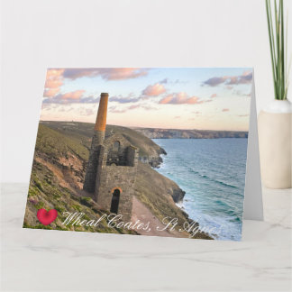 Carte Coeur personnalisé Wheal Coates St Agnes Cornwall 