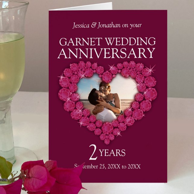Carte coeur photo du 2e anniversaire du mariage Ga (Créateur téléchargé)