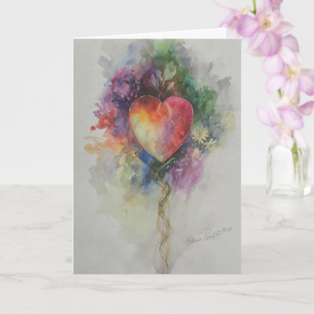 Carte Coeur Rebecca pour toutes les occasions (Orchidée)