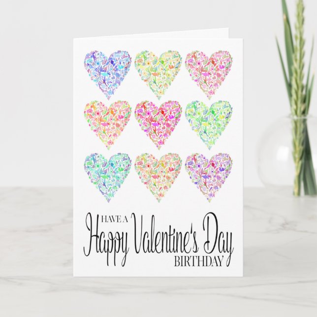 Carte Coeur rempli Heureuse Sainte-Valentin anniversaire (Devant)