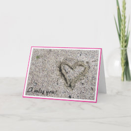 Carte Coeur romantique dans le sable Photo avec cadre sé