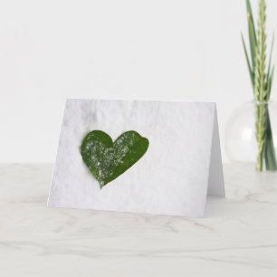 Carte Coeur romantique de neige de l'hiver de la nature