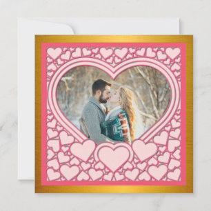 Carte Cœur Rose Élégant Bonne Saint-Valentin Élégant