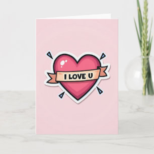 Carte cœur rose je t'aime