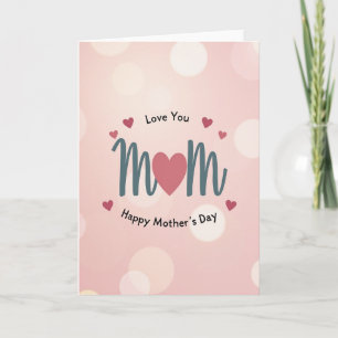 Carte Cœur Rose Maman Sarcelle