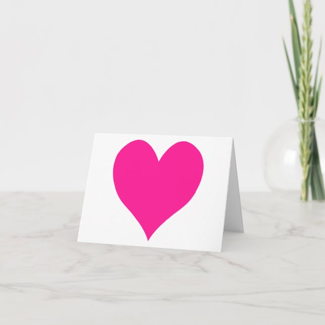 Carte Coeur rose profond mignon (Devant)