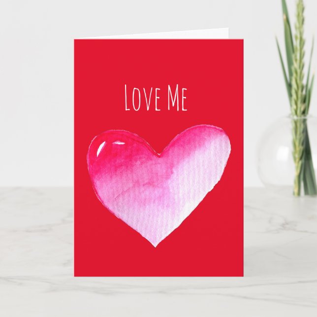 Carte Coeur rose valentine pop art (Devant)