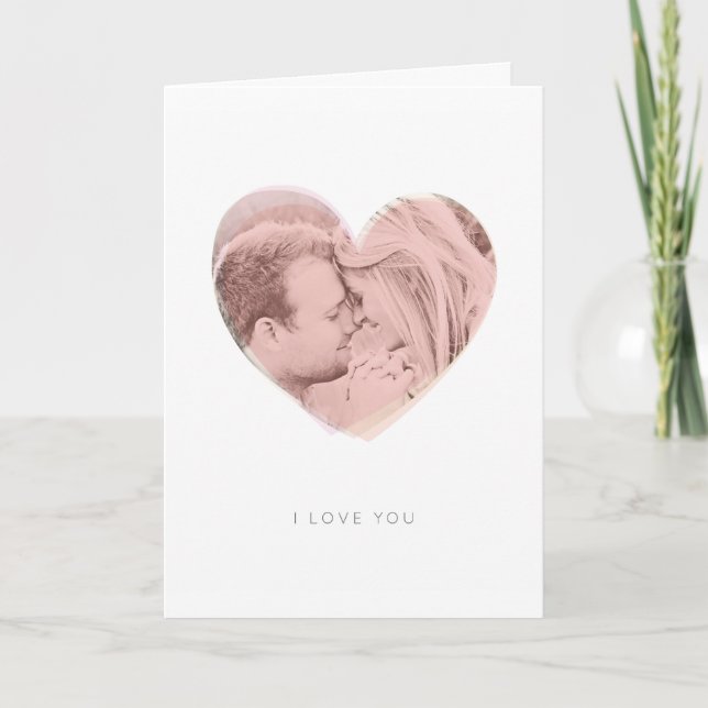 Carte Coeur rose vif Je t'aime Saint-Valentin (Devant)