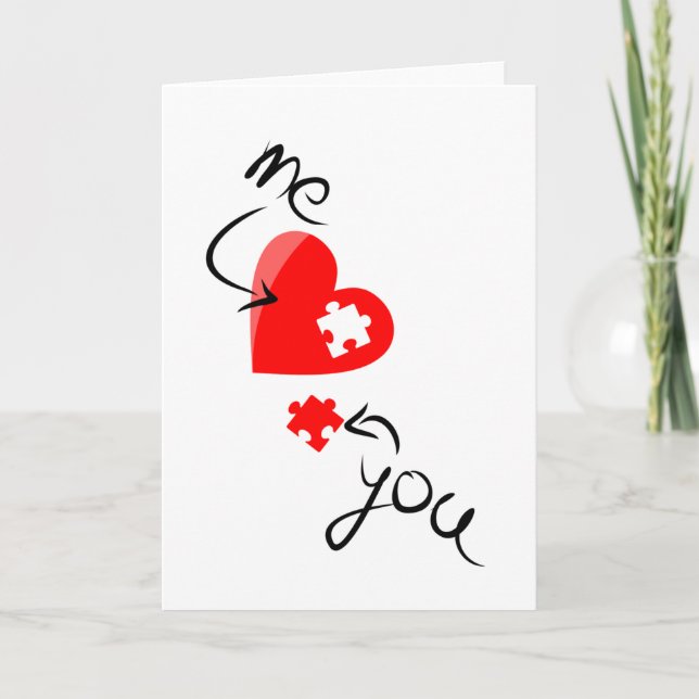 Carte COEUR ROUGE du PUZZLE love-349631 JE VOUS VOUS (Devant)
