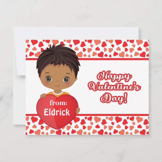 Carte Coeur Saint-Valentin de mignonne Petit Garço (Devant)