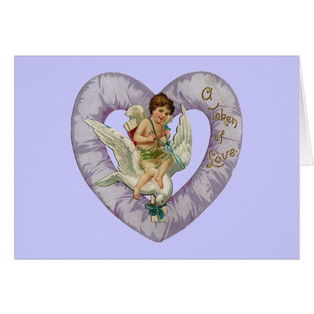 Carte Coeur Valentine vintage (Devant horizontal)
