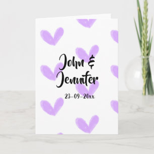 Carte coeur violet aquarelle valentine couple nom da
