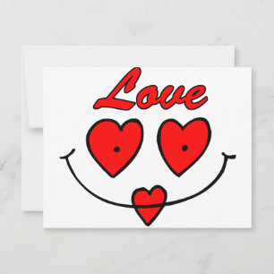 Carte Coeur visage souriant
