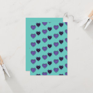 Carte Coeurs à fleurs violettes