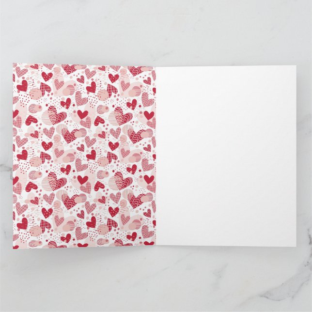 Carte Coeurs Abstraits motif emballage papier moyen cade (Intérieur)