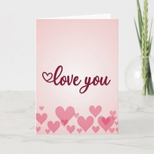 Carte Cœurs Amour Romantique Rose