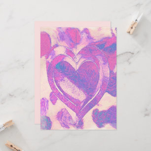 Carte Coeurs aquarelle