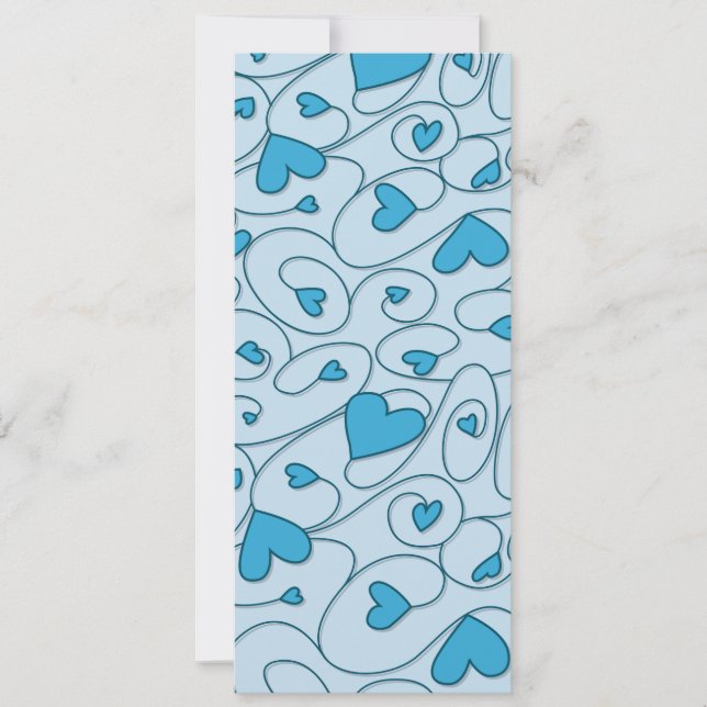 Carte Coeurs bouclés bleus (Devant)