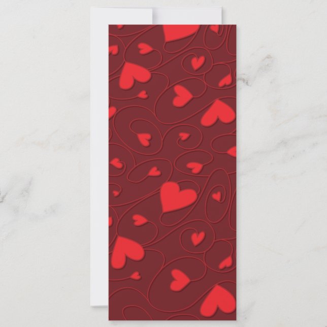 Carte Coeurs bouclés rouges (Devant)