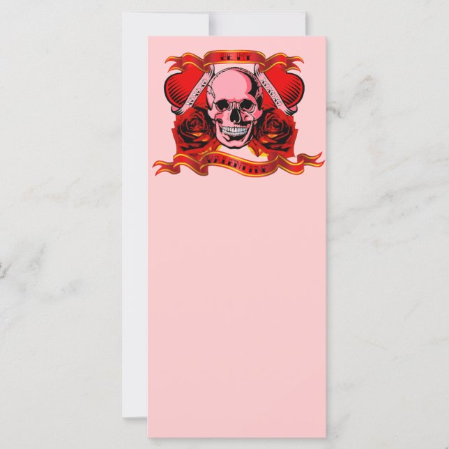 Carte Coeurs crâne de tatouage de Valentine (Devant)