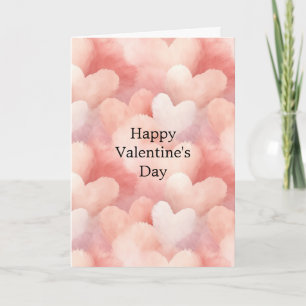 Carte Cœurs d'amour de la Saint-Valentin Crème Rose Pâle