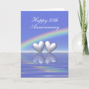 Carte Coeurs d'argent du 25e anniversaire (grand)