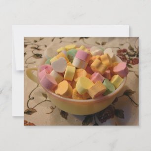 Carte Coeurs de bonbons dans une Teacup Vintage