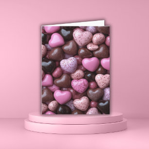 Carte Coeurs de bonbons roses Salutation de Saint Valent