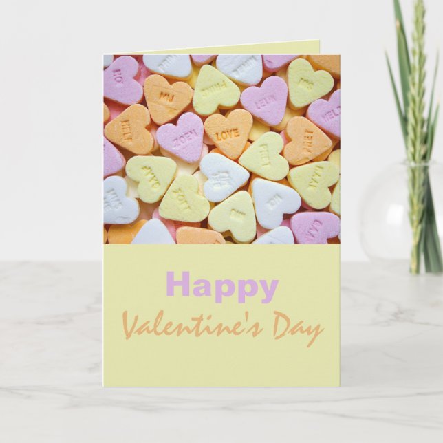 Carte Coeurs de bonbons vintages Valentine (Devant)