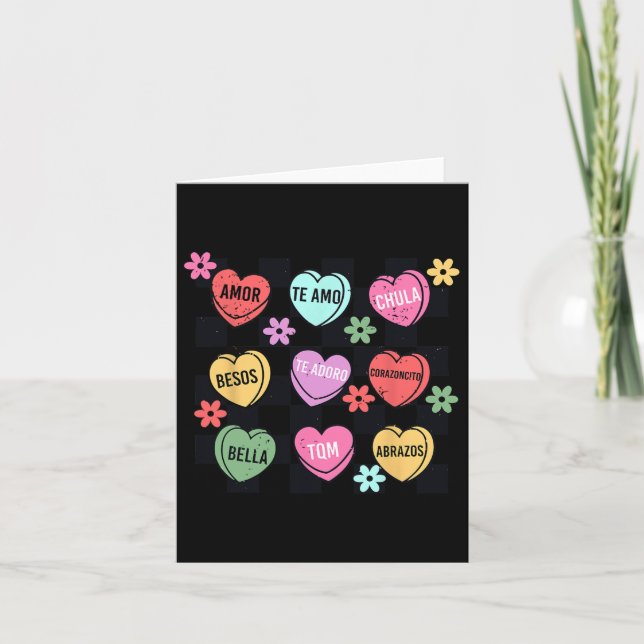 Carte Coeurs de conversation Valentine espagnole Feliz S (Devant)
