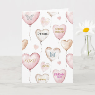 Carte Cœurs de crème rose inspirants