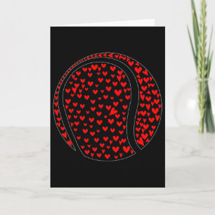 Carte Cœurs de la Saint-Valentin Joueur de Tennis Mignon