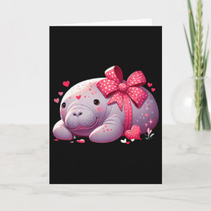 Carte Cœurs de lamantin de la Saint-Valentin Animal Mer 