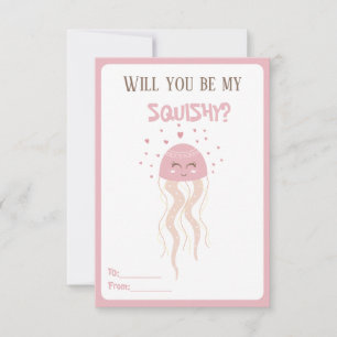 Carte Cœurs de méduses roses mignons pour la Saint-Valen