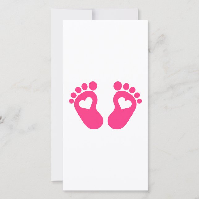 Carte Coeurs de pieds de bébé (Devant)