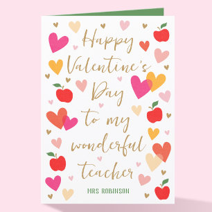 Carte Coeurs de professeur Heureuse Sainte-Valentin Appl