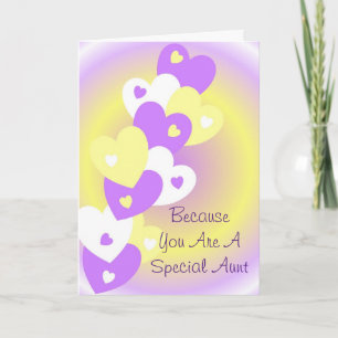 Carte Coeurs Design Tante personnalisée Anniversaire