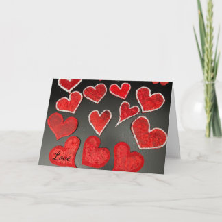 Carte Cœurs en Papier-Mâché de Tissu 