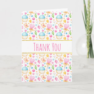 Carte Coeurs et amour Aquarelle Motif Merci