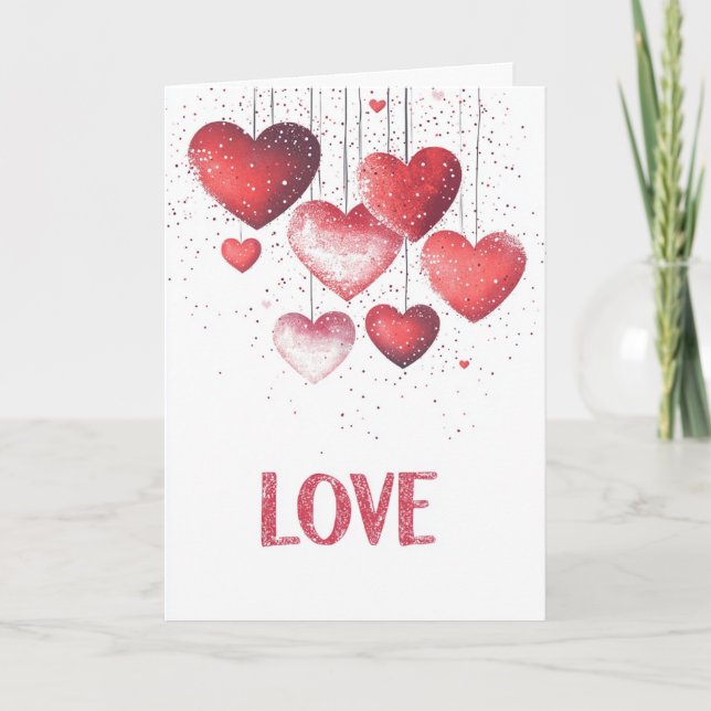 Carte Coeurs et Valentines d'amour (Devant)